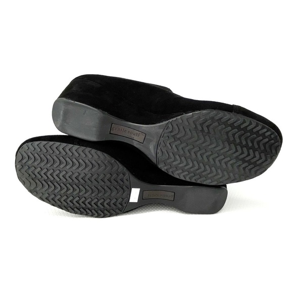 Gentle Souls Ridgual Ankle Boots Wedge Heel Black Suede Womens Size 10 Zip Front - Picture 7 of 11